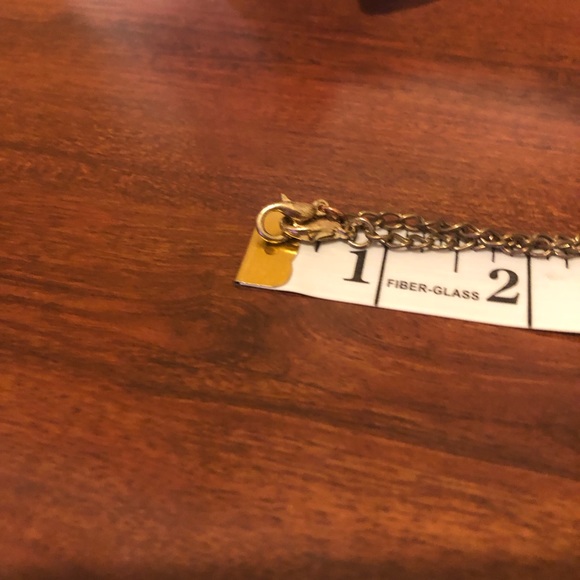 Navy And Light Blue Glass Beaded Dangle Fringe Gold Tone Vintage Necklace - Picture 8 of 8